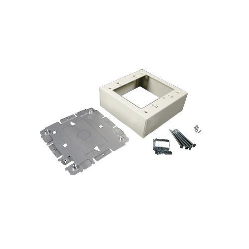 Wiremold® V2048-2 2-Gang Device Box, 4-3/4 in L x 4-3/4 in W x 1-3/4 in H, Steel, Ivory