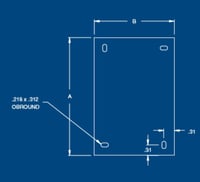 AB-88JPAustin Electrical Enclosures AB-1210JP JIC Panel, 8.875 in W x 10.875 in H, Steel, White