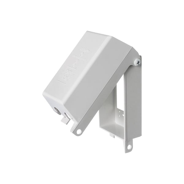 DBPV1Arlington Dri-Box™ DBPV1 DB Series 1-Gang Box Vertical Mount Rectangular Adapter With Non-Metallic Cover and Base, For Use With Wiring Device and Standard Size Wallplate, Plastic, White