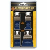 H4EMKRack-A-Tiers® H4EMK Multi Tool Electrician's Kit, 4 Piece Blade Set, 2 Bi-Metal Blades, 2 Wood/Plastic Blades, 42 mm to 52 mm Cutting Depth