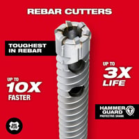 48-20-6700Milwaukee® 48-20-6700 Drill Bit, 3/8 in Drill Bit, 3/8 in Shank SDS-Plus® Shank, 6 in D Cutting, 8 in OAL