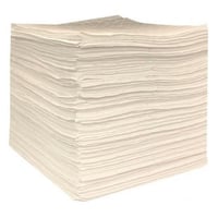 Essentials O3PH100 Bonded Heavyweight Perforated Sorbent Pad, 18 in L x 15 in W x 3 ply THK, 22 gal Absorption, Meltblown Polypropylene