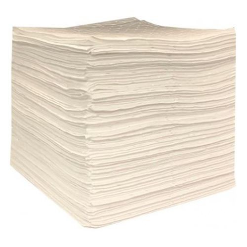 Essentials O3PH100 Bonded Heavyweight Perforated Sorbent Pad, 18 in L x 15 in W x 3 ply THK, 22 gal Absorption, Meltblown Polypropylene