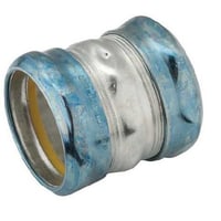 RACO® 2954RT Compression Raintight Conduit Coupling, 3-1/2 in, For Use With EMT Conduit, Steel, Electro-Plated Zinc