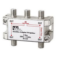 IDEAL® 85-334 4-Way Satellite and Digital TV Splitter, 75 Ohm