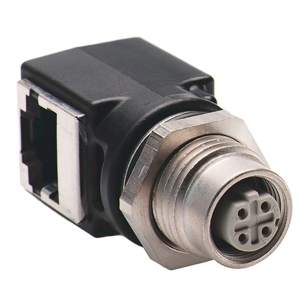 1585A-DD4JDAllen-Bradley, 1585A-DD4JD, Female M12 Receptacle to RJ45 Female Adaptor Right Angle