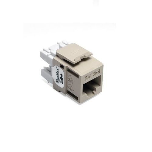 Leviton® GigaMax® QuickPort® 5G110-RI5 8-Conductor 8-Position Component Rated UTP Connector, Cat 5e Module, Surface/Panel Mount, 1 Ports, Plastic, Ivory