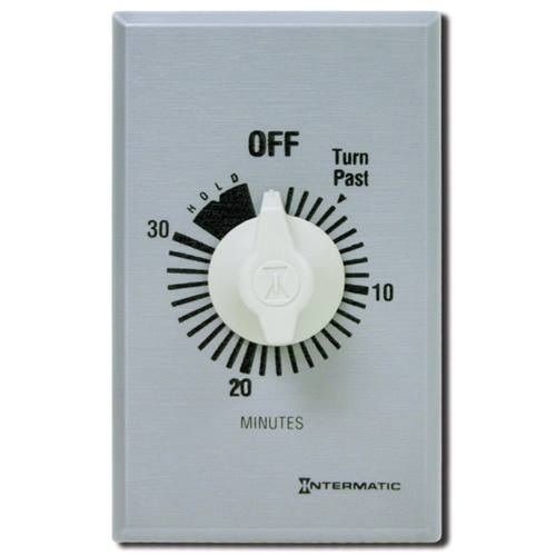 Intermatic® FF30MH FF Series Auto Off Commercial Mechanical Spring Wound Timer, 30 min Setting, 125/257 VAC, 1 hp, 2 hp hp, 1NO/SPST Contact, 1 Poles