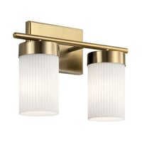 55111BNBKichler® 55111BNB Ciona™ Art Deco Style Non-Dimmable Vanity Light Fixture, (2) A19 Incandescent Lamp, 100 W Fixture, 120 V, Brushed Natural Brass Housing