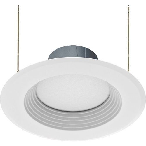 RAB R6R119FA120WB R Series Field Adjustable Round Recessed Retrofit Downlight, LED Lamp, 10 W Fixture, 6 in Ceiling Opening, 120 VAC, Aluminum Housing