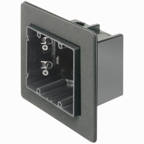 F102FArlington ONE-BOX™ F102F Versatile Vapor Box With (2) Captive Screws, Plastic, 42 cu-in Capacity, 2 Gangs, 2 Outlets, 5.99 in L x 6.313 in W x 3.51 in H
