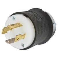 HBL2711STWiring Device-Kellems Twist-Lock® HBL2711ST Locking Plug With Spring Termination, 30 A, 125/250 V, 3 Pole, 4 Wire Grounding, L14-30P, Spring Terminal, Black/White