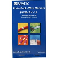 PWM-PK-14Brady® Porta-Pack® PWM-PK-14 Pre-Printed Wire Marker Book, 1-1/2 in L x 0.2 in W, 46 - 90 Legend, Vinyl Cloth