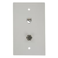 Leviton® 40259-W Modular Screw Terminal Standard Telephone Wall Jack, 1 Gang, 2-3/4 in W, Plastic, Flush Mount