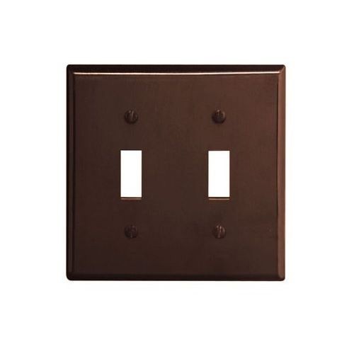 Leviton® 85009 Standard Size Wallplate, 2 Gangs, 4.5 in H x 4.56 in W, Thermoset, Brown