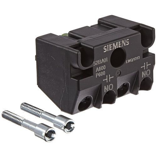 Siemens 52BAH Heavy Duty Touch Safe Contact Block, 30 mm, 1NO Contact, 10 A at 600 VAC Contact, Silver Contact