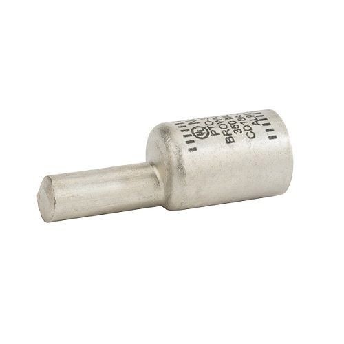 NSI PTO-350 Dual Rated Offset Pin Terminal, 350 kcmil Conductor, 0.57 in Dia x 1.46 in L Pin, Aluminum