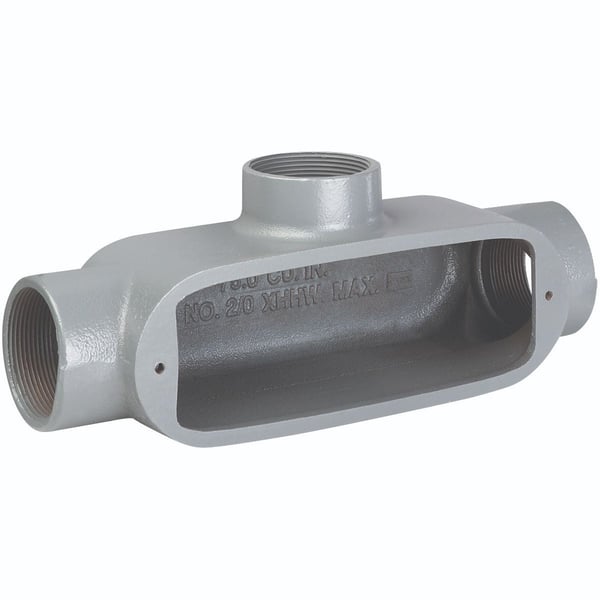 Killark® Duraloy® 5 OT-4 O Series Type T Conduit Body, 1-1/4 in Hub, 5 Form, 32 cu-in Capacity, Aluminum, Powder Coated