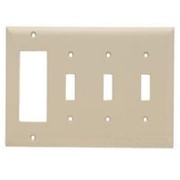 Pass & Seymour® Sierraplex® SP326-I Standard Combination Wallplate, 3 Gangs, Ivory, 5 in, Thermoplastic
