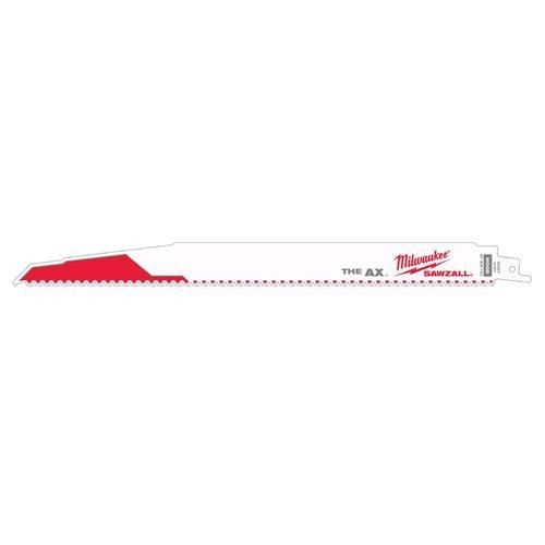 Milwaukee® SAWZALL® AX™ 48-00-5027 Demolition Tapered Back Reciprocating Saw Blade, 12 in L x 1 in W, 5 TPI, Bi-Metal Body, Universal/Toothed Edge Tang