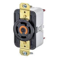 HBL2710STWiring Device-Kellems Twist-Lock® HBL2710ST Single Flush Locking Receptacle With Spring Termination, 125/250 VAC, 30 A, 3 Poles, 4 Wires, Black