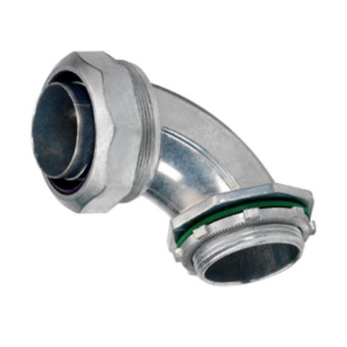 474-LT2Bridgeport® 474-LT2 Liquid Tight Conduit Connector, 1-1/2 in Trade, 90 deg, Die Cast Zinc, Electro-Plated Zinc