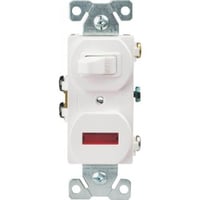 EATON Arrow Hart™ 277W-SP-L Duplex Toggle Combination Switch, 15 A at 120 VAC, 1 Poles