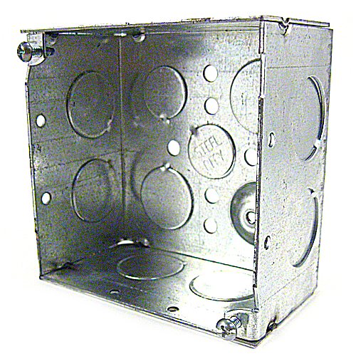 Data-Spec SheetSteel City® 52171-3/4 Welded Style Outlet Box, Steel, 30.3 cu-in Capacity, 1 Outlets, 13 Knockouts, 4 in H x 4 in W x 2-1/8 in D