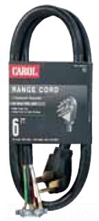 Data-Spec SheetRange Cord 4 Wire, 6-6-8-8 AWG, 6 ft, NEMA 14-50P Plug, 250 Volt, Black
