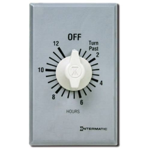 Intermatic® FF412H FF Series Auto Off Commercial Mechanical Spring Wound Timer, 12 hr Setting, 125/257 VAC, 1 hp, 2 hp hp, 2NO/DPST Contact, 2 Poles