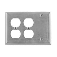 Mulberry 97163 Standard Combination Wallplate, 3 Gangs, 4-1/2 in H x 6-3/8 in W, 430 Stainless Steel