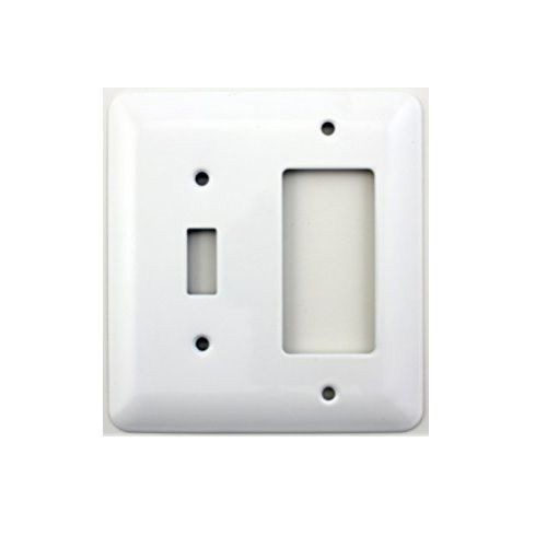 74432Mulberry 74432 Combination Wallplate, 2 Gangs, 5 in H x 4.562 in W, Steel, Ivory