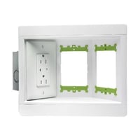 Pass & Seymour® TV3WMTVSSW Old Work Recessed TV Box, Metal/Polycarbonate, 18 cu-in Capacity, 3 Gangs, 8 in L x 5 in W x 3-1/2 in H