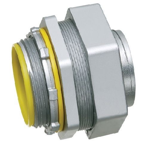 Arlington LT250 Form B Insulated Throat Straight Connector With Insulated Throat, 2-1/2 in Trade, Die Cast Zinc
