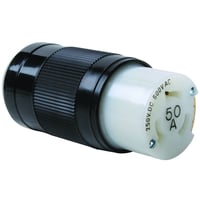 3764Pass & Seymour® Turnlok® 3764 3-Phase Locking Connector, 600 VAC, 50 A, 2 Poles, 4 Wires, Black/White
