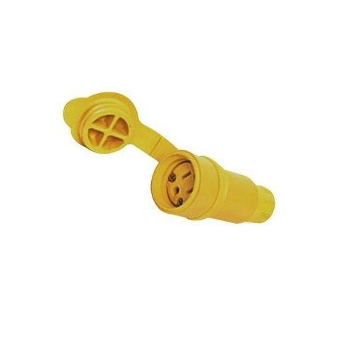 Woodhead® Watertite® Extreme 25W47 130146 Female Locking Connector With Locking Blade, 125 VAC, 15 A, 2 Poles, 3 Wires, Yellow