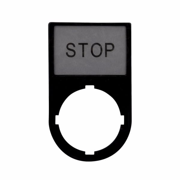 M22S-ST-GB0EATON M22S-ST-GB0 M22 Complete Legend Plate With Insert, 1.18 in W, Black/Silver Field