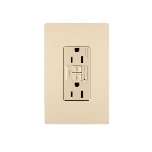 Pass & Seymour® Radiant® 1597I Duplex Self-Test GFCI Receptacle, 125 VAC, 15 A, 2 Poles, 3 Wires, Ivory