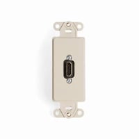 Leviton® Decora® QuickPort® 41647-I Wallplate Insert With Feedthrough Connector, HDMI Connector, 1 Gang, Wall Mount, Ivory
