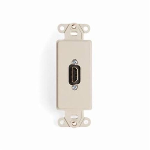 Leviton® Decora® QuickPort® 41647-I Wallplate Insert With Feedthrough Connector, HDMI Connector, 1 Gang, Wall Mount, Ivory