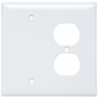 SPJ138-WPass & Seymour® Sierraplex® SPJ138-W Junior Jumbo Standard Sized Combination Wallplate, 1 Gang, 5 in, Thermoplastic, White