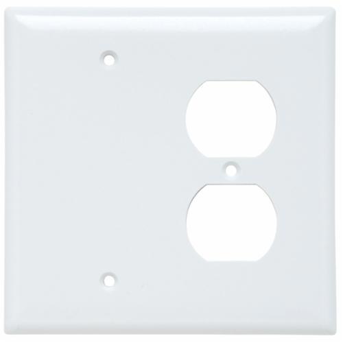 SPJ138-WPass & Seymour® Sierraplex® SPJ138-W Junior Jumbo Standard Sized Combination Wallplate, 1 Gang, 5 in, Thermoplastic, White