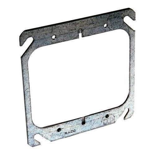 RACO 791 Square Cover, 4 in, 2-Device, Flat, Mud Ring
