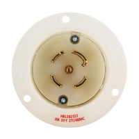 HBL2825STWiring Device-Kellems HBL2825ST HBL Flanged Inlet Locking Devices, 277 to 480 VAC, 30 A, 4 Poles, 5 Wires, White