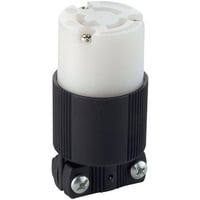 EATON Arrow Hart™ Safety Grip™ Eaton Wiring Devices CWL515C Straight Safety Grip Locking Connector, 125 VAC, 15 A, 2 Poles, 3 Wires, Black/White