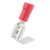 NSI Miniterms P22-250-3V Piggyback Female Disconnect, 22 to 18 AWG Conductor, 0.25 in W x 0.032 in THK Tab, Butted Seam Barrel, Copper, Red