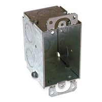 RACO® 560 Gangable Switch Box, Steel, 14 cu-in, 1 Gang, 1 Outlet, 8 Knockouts