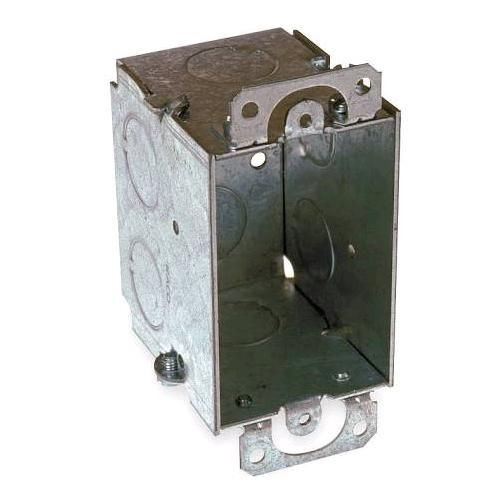 RACO® 560 Gangable Switch Box, Steel, 14 cu-in, 1 Gang, 1 Outlet, 8 Knockouts