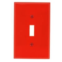 Leviton® PJ1-R Midway Size Traditional Wallplate, 1 Gang, 4-7/8 in H x 3-1/8 in W, Thermoplastic, Red