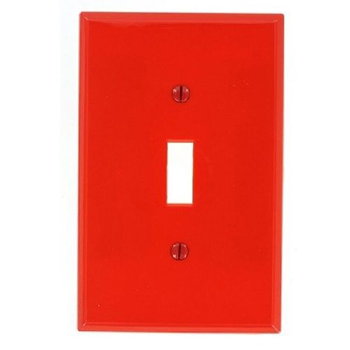 Leviton® PJ1-R Midway Size Traditional Wallplate, 1 Gang, 4-7/8 in H x 3-1/8 in W, Thermoplastic, Red